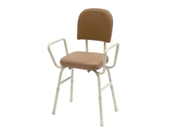 Perching Stool, Height Adjustable with arms - Champagne
