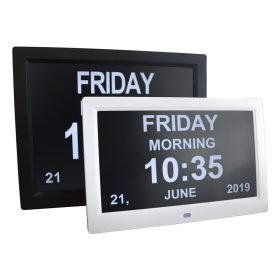 12" DIGITAL LED CALENDAR DAY CLOCK