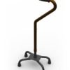 Walking Stick, Quad Base, Crook Handle, Standing Assist, Bronze 850-1080mm (113Kg)