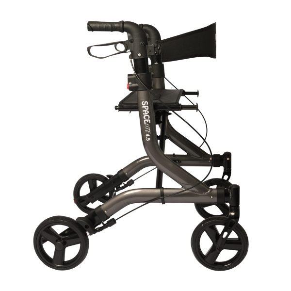 Seat Walker - Spacelite - Super-lite Rollator, Sidefold - Charcoal